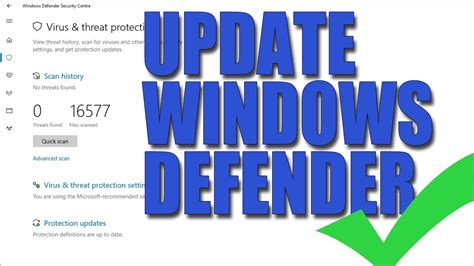 How To Update Windows 10 Defender Tutorial Free Virus Protection