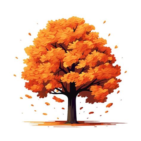 Premium Vector An Autumn Tree Illustration