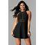 Illusion Short Black Homecoming Party Dress  PromGirl