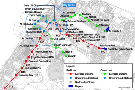 Uae Dubai Metro City Streets Hotels Airport Travel Map Info Complete