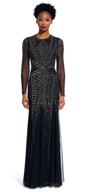 Long Sleeve Beaded Gown Adrianna Papell
