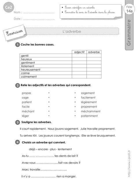 Ce2 Exercices Adverbe Doc Par Eric Ce2 Exercices Adverbe Pdf Cours PDF
