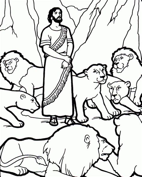 Daniel And The Lions Den Coloring Pages Free Daniel In The Lions Den