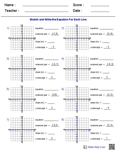 Find The Slope Mathworksheets4kids