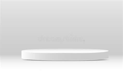 Pedestal Podium Mockup Abstract White 3d Vector Room With Realistic