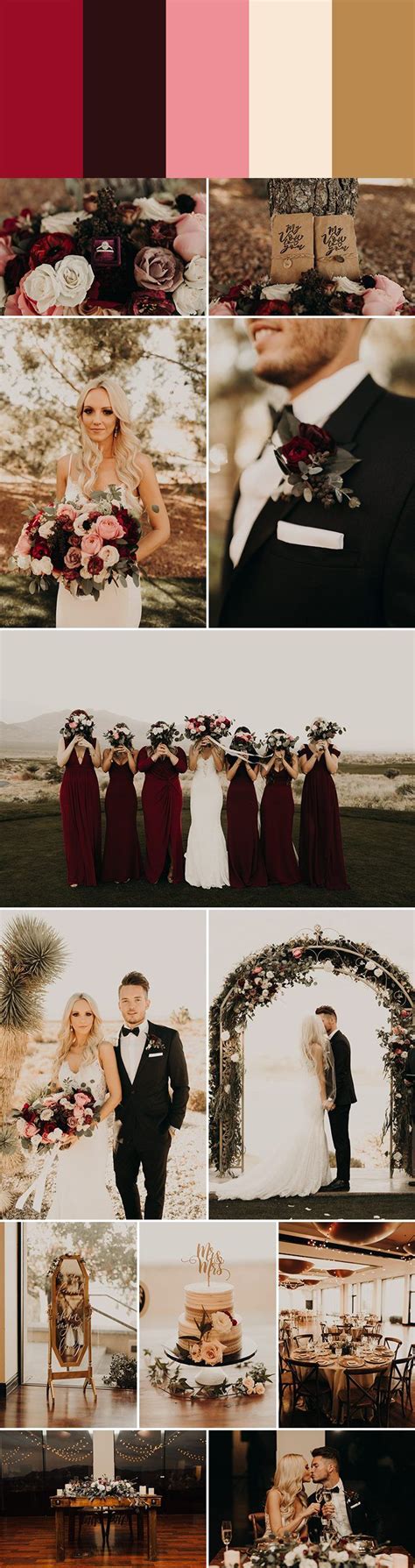 The Burgundy Red And Pink Tones In These Romantic Wedding Color