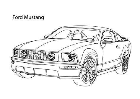 1959 Mustang Free Printable Coloring Page