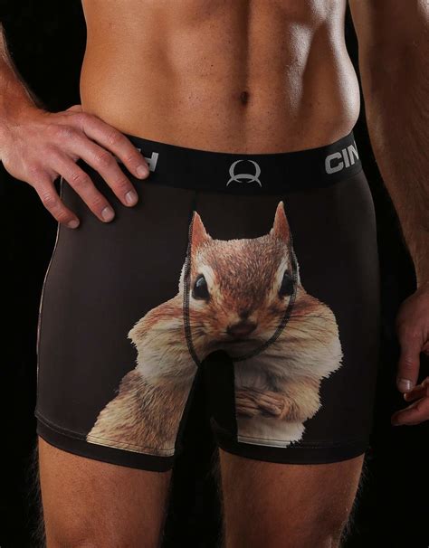 Mens Cinch Boxer Brief Underwear 6 Squirrel Cowpokes Western Shop