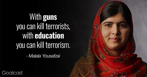 A man's mind, stretched by new ideas, may never return to its maya angelou. Malala most inspiring quotes - Guns vs education | Goalcast