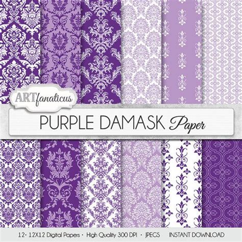 Purple Damask Papers Purple Damask Elegant Purple Lilac Lavendar