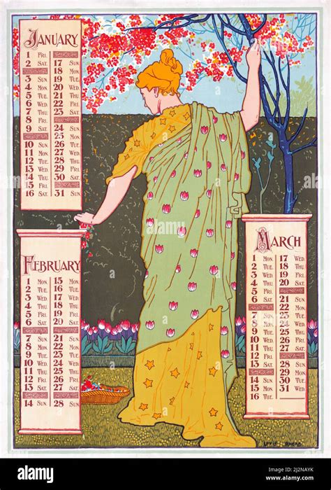Louis Rhead Artwork Art Nouveau Poster Poster Calendar For 1897