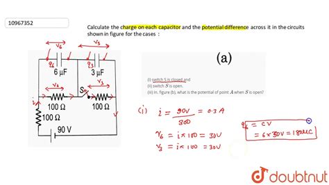 Calculate The Charge On Each Capacitor And The Potential Difference