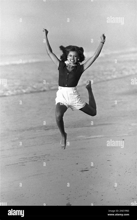Vanessa Williams Miss America For 1984 Jumps For Photographers On The Beach In Atlantic City