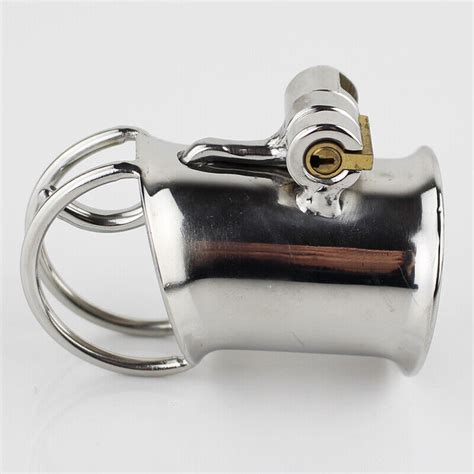 New Stainless Steel Pa Lock Prince Albert Piercing Male Chastity Device S049