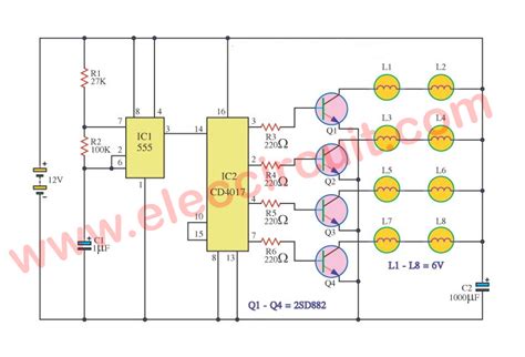 Led Chaser Circuit With Pcb Layout Running Lights