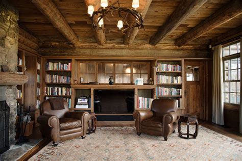 Log Cabin Renovation Rustic Home Office New York By New