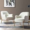 Nora Accent Chair, Set of 2 for Living Room and Bedroom in Ivory ...