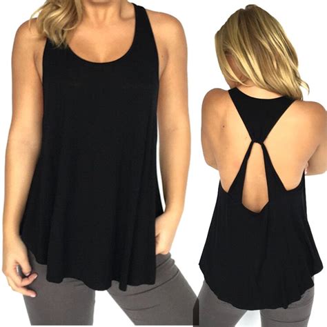 Black Strappy Open Back Tank Top From The Aloha Collection Ori Active