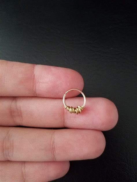 20g 14k Rose Gold Filled Seamless With 14k Gold Wire Wrapped Gold 6mm
