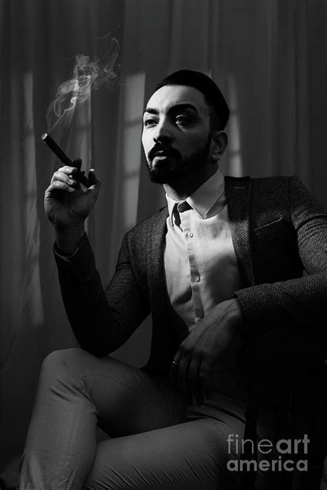 Film Noir Male Smoking Cigar Photograph By Amanda Elwell Pixels