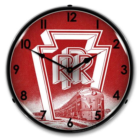 Pennsylvania Railroad Led Wall Clock Retrovintage Lighted 14 Inch