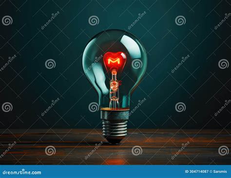 Creative Concept Of Love And Innovation Heart Shaped Filament In Light