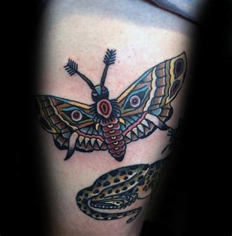 50 Traditional Moth Tattoo Designs For Men Nocturnal Insect Ink