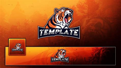 Free Tigar Mascot Esport Clan Gaming Logo Banner