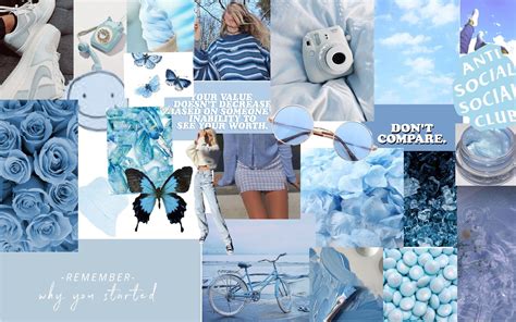 Light Blue Collage Wallpapers Wallpaper Cave