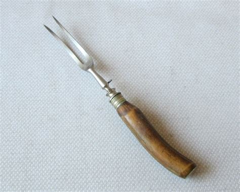 Vintage Bone Handle Carving Fork Long Handled Fork Meat