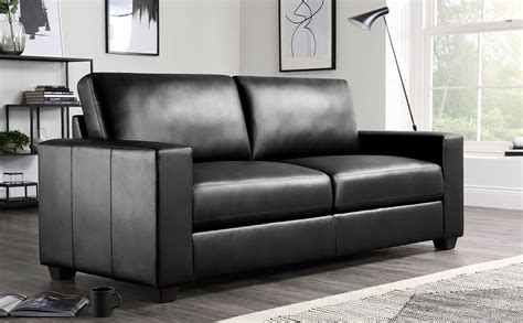 Black Leather 3 Seater The Arched Arms Look Great On This Sofa Suite