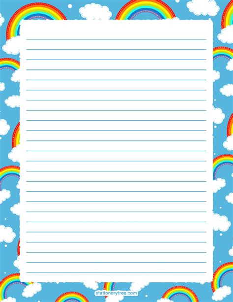 Downloadrainbow Stationery Writing Paper