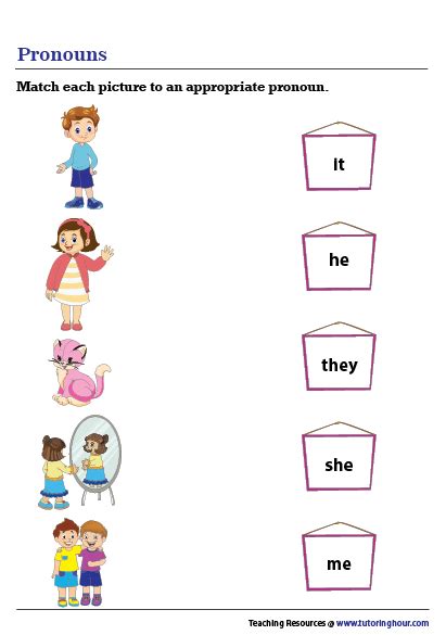 Matching Nouns To Pronouns Worksheet English Language Learning