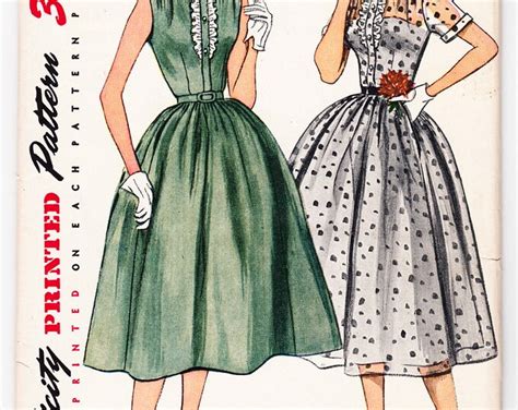 Vintage 1952 Simplicity 3887 Sewing Pattern Misses Etsy