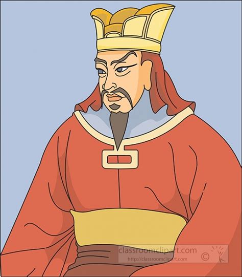 Man In Treditional Costume Standing Ancient China Clipart Classroom