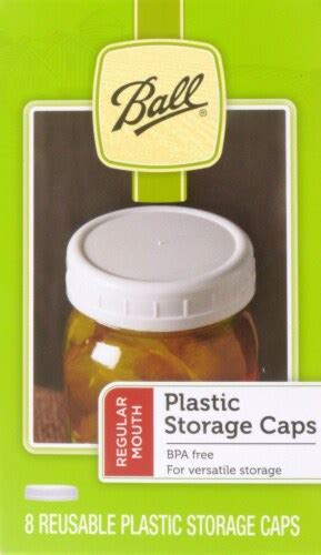 ball regular mouth plastic mason jar storage cap white 8 pk ralphs