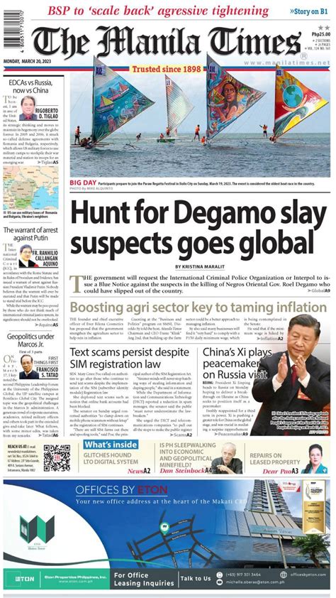 The Manila Times Front Page March 20 2023 The Manila Times