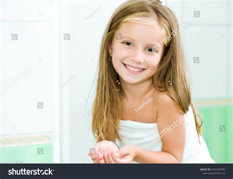 Cute Little Girl Washing Stock Photo 1037338786 Shutterstock