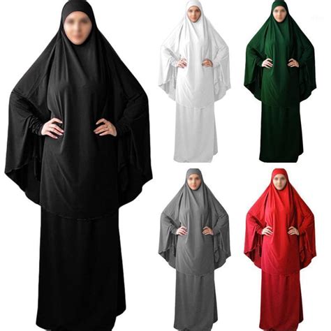 Muslim Hijab Abaya Dress Islamic Prayer Jilbab Modest Full Cover Burqas Middle East Arab Women