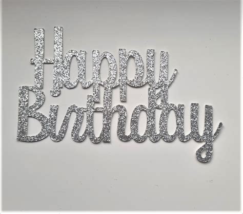 Happy Birthday Cake Topper Decoration Glitter Sparkle Party Etsy