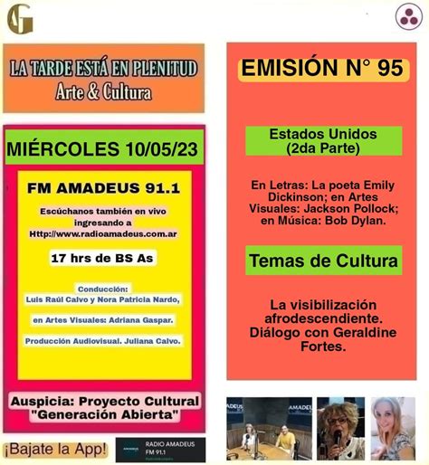 La Tarde Está En Plenitud Emisión N° 95 Miércoles 10 De Mayo De 2023 Generación Abierta