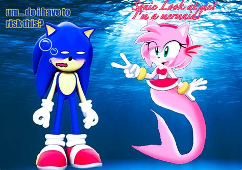 Sonic Meets Mermaid Amy Rose By 205tob On Deviantart
