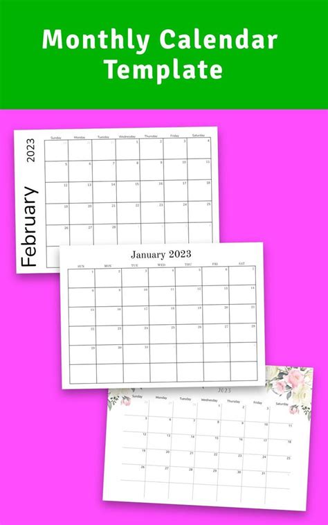 Monthly Calendar Template Cute Planner Ideas Monthly Calendar