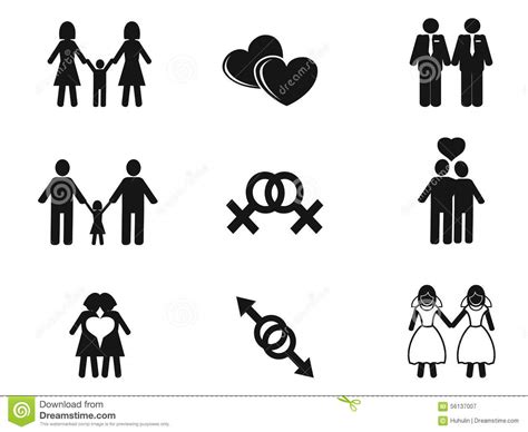 gay and lesbian icons set stock vector illustration of dress 56137007