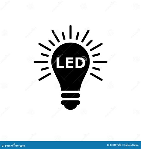 Led Light Bulb Icon Isolated On White Background Stock Vector