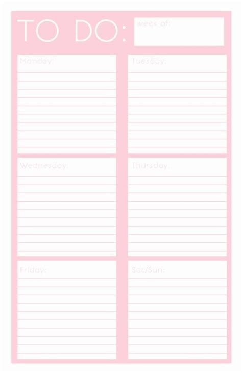 Weekly Todo List Template Elegant 40 Printable To Do List Templates