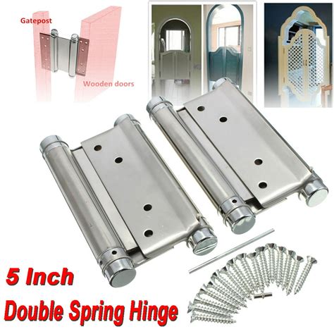 A Pair 345 Heavy Duty Steel Double Action Spring Hinge Swing