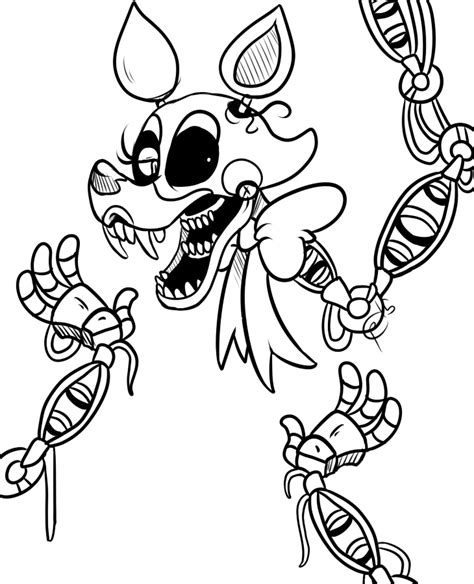 Mangle Nights At Freddy S Coloring Page Free Printable Coloring My