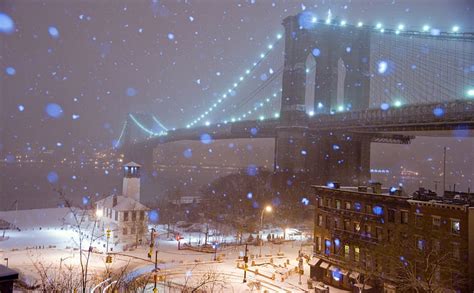 1366x768px 720p Free Download New York On A Snowy Winter Night