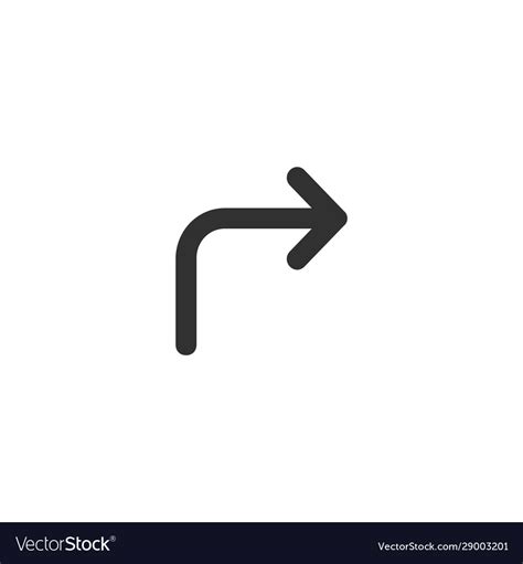 Forward Right Turn Arrow Sign Icon In Trendy Flat Vector Image